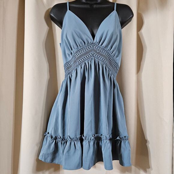 Cider Dresses & Skirts - Cider dress blue size small short ruffle‎ summer dress
